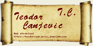 Teodor Canjević vizit kartica